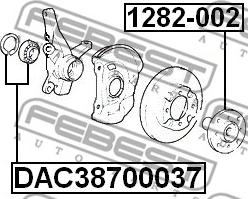 Febest DAC38700037 - Riteņa rumbas gultnis ps1.lv