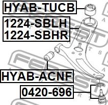 Febest 1224-SBRH - Neatkarīgās balstiekārtas svira, Riteņa piekare ps1.lv