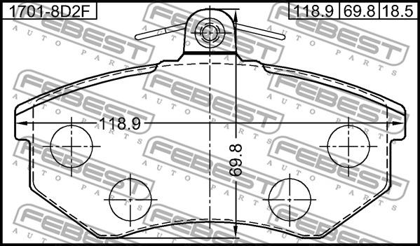 Febest 1701-8D2F - Bremžu uzliku kompl., Disku bremzes ps1.lv