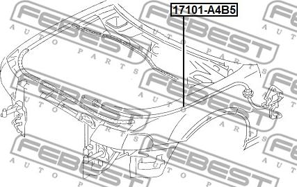 Febest 17101-A4B5 - Motora pārsega slēdzenes trose ps1.lv