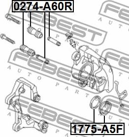 Febest 1775-A5F - Remkomplekts, Bremžu suports ps1.lv