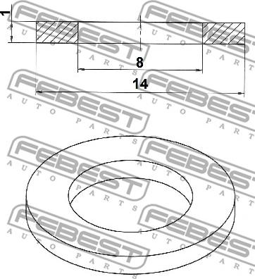 Febest 88430-081410C - Blīvgredzens, Eļļas noliešanas korķis ps1.lv