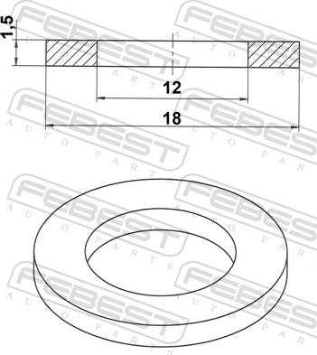 Febest 88430-121815A - Blīvgredzens, Eļļas noliešanas korķis ps1.lv