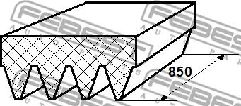 Febest 88126-4L850 - Ķīļrievu siksna ps1.lv