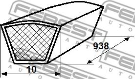 Febest 88120-10L938 - Ķīļsiksna ps1.lv