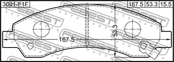 Febest 3001-F1F - Bremžu uzliku kompl., Disku bremzes ps1.lv