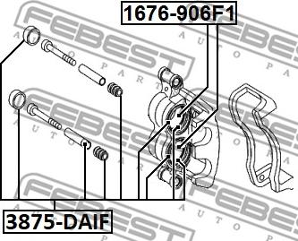 Febest 3875-DAIF - Remkomplekts, Bremžu suports ps1.lv