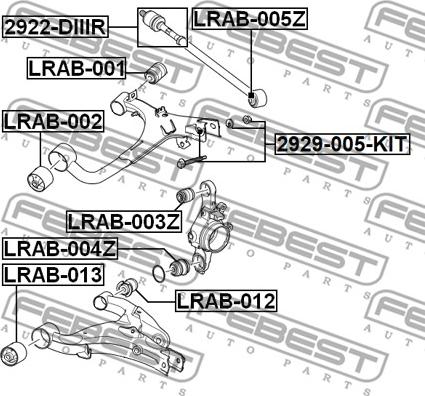 Febest 2929-005-KIT - Riteņu sagāzuma regulēšanas skrūve ps1.lv