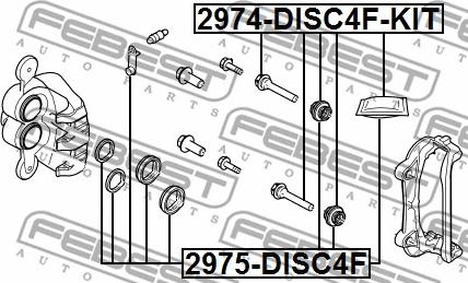 Febest 2974-DISC4F-KIT - Vadīkla, Bremžu suports ps1.lv