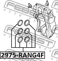 Febest 2975-RANGF - Remkomplekts, Bremžu suports ps1.lv