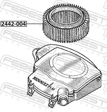 Febest 2442-004 - Gaisa filtrs ps1.lv