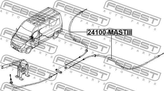 Febest 24100-MASTIII - Trose, Stāvbremžu sistēma ps1.lv