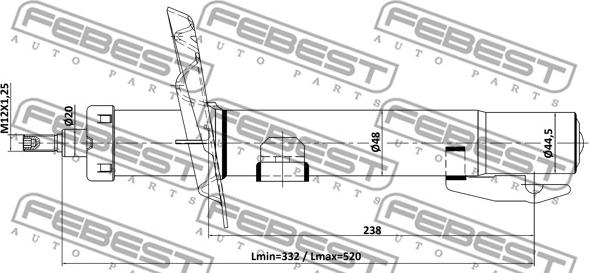 Febest 24110-008F - Amortizators ps1.lv