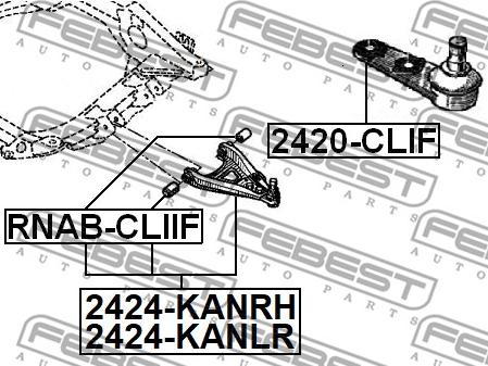 Febest 2424-KANRH - Neatkarīgās balstiekārtas svira, Riteņa piekare ps1.lv