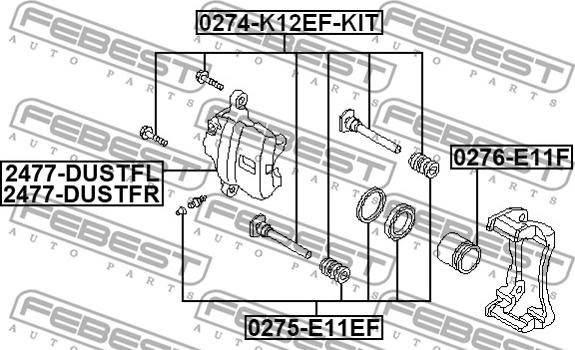 Febest 2477-DUSTFR - Bremžu suports ps1.lv