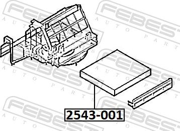 Febest 2543-001 - Filtrs, Salona telpas gaiss ps1.lv