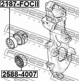 Febest 2588-4007 - Parazīt / Vadrullītis, Ķīļrievu siksna ps1.lv