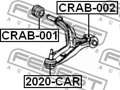 Febest CRAB-001 - Piekare, Šķērssvira ps1.lv