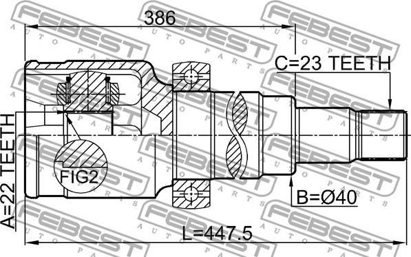 Febest 2111-CB8 - Šarnīru komplekts, Piedziņas vārpsta ps1.lv