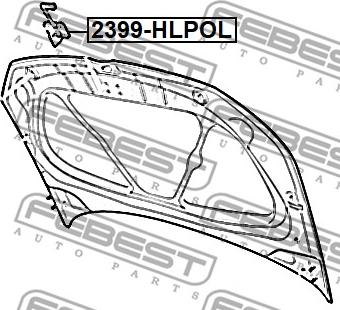 Febest 2399-HLPOL - Motora pārsega slēdzene ps1.lv