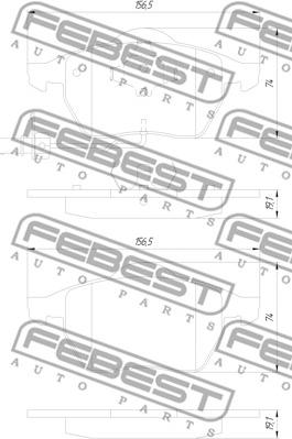 Febest 2301-9BF - Bremžu uzliku kompl., Disku bremzes ps1.lv