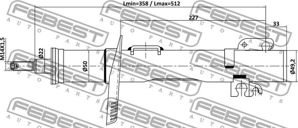 Febest 23110-004F - Amortizators ps1.lv