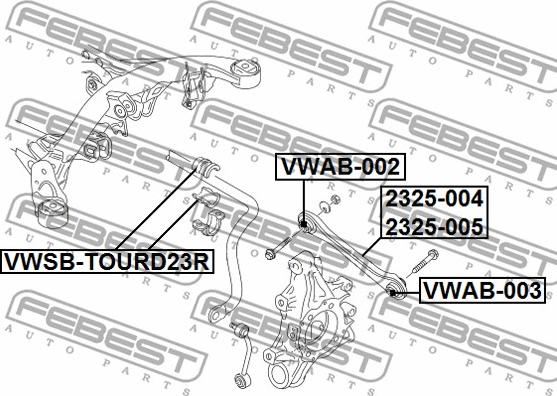 Febest 2325-005 - Neatkarīgās balstiekārtas svira, Riteņa piekare ps1.lv