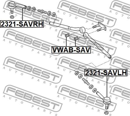 Febest 2321-SAVLH - Stūres šķērsstiepņa uzgalis ps1.lv