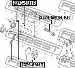 Febest 2375-5M1R - Remkomplekts, Bremžu suports ps1.lv