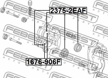 Febest 2375-2EAF - Remkomplekts, Bremžu suports ps1.lv