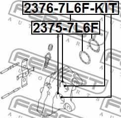 Febest 2376-7L6F-KIT - Remkomplekts, Bremžu suports ps1.lv