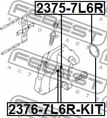 Febest 2375-7L6R - Remkomplekts, Bremžu suports ps1.lv