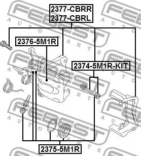 Febest 2377-2CBRL - Bremžu suports ps1.lv