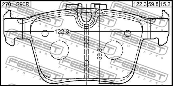 Febest 2701-S90R - Bremžu uzliku kompl., Disku bremzes ps1.lv