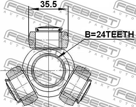 Febest 2716-C30 - 'Tripod' šarnīrs, Piedziņas vārpsta ps1.lv