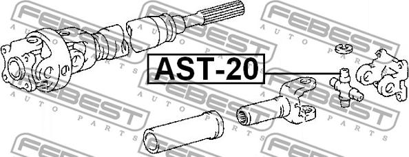 Febest AST-20 - Šarnīrs, Garenvārpsta ps1.lv