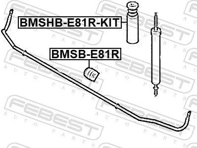 Febest BMSHB-E81R-KIT - Putekļu aizsargkomplekts, Amortizators ps1.lv