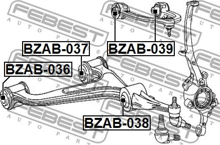 Febest BZAB-036 - Piekare, Šķērssvira ps1.lv