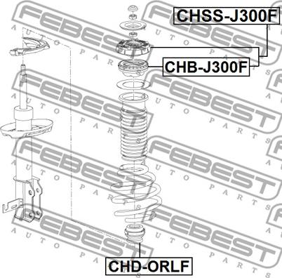 Febest CHB-J300F - Ritgultnis, Amortizatora statnes balsts ps1.lv