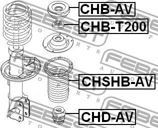 Febest CHB-T200 - Distanccaurule, Amortizators ps1.lv