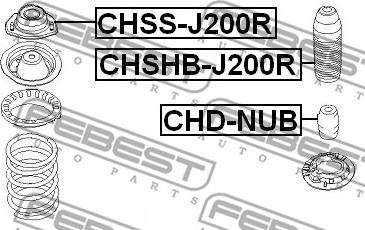 Febest CHSS-J200R - Amortizatora statnes balsts ps1.lv