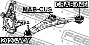 Febest CRAB-046 - Piekare, Šķērssvira ps1.lv