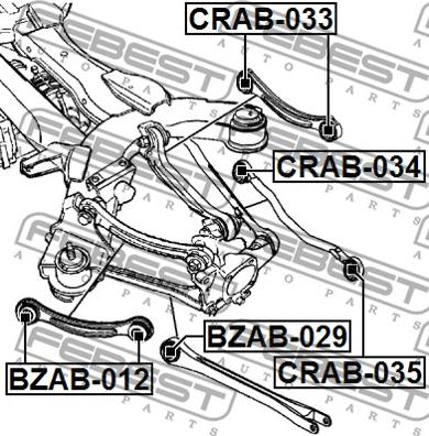 Febest CRAB-033 - Piekare, Šķērssvira ps1.lv