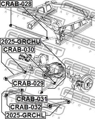 Febest CRAB-032 - Piekare, Šķērssvira ps1.lv