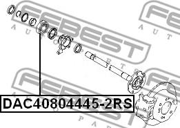 Febest DAC40804445-2RS - Riteņa rumbas gultnis ps1.lv