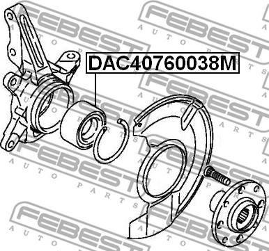 Febest DAC40760038M - Riteņa rumbas gultnis ps1.lv