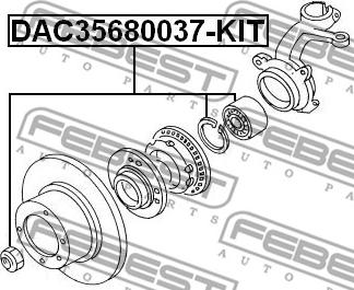 Febest DAC35680037-KIT - Riteņa rumbas gultņa komplekts ps1.lv