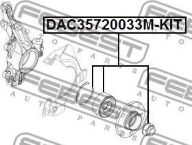 Febest DAC35720033M-KIT - Riteņa rumbas gultņa komplekts ps1.lv