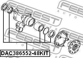 Febest DAC386552-48KIT - Riteņa rumbas gultnis ps1.lv