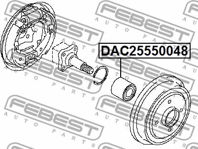 Febest DAC25550048 - Riteņa rumbas gultnis ps1.lv